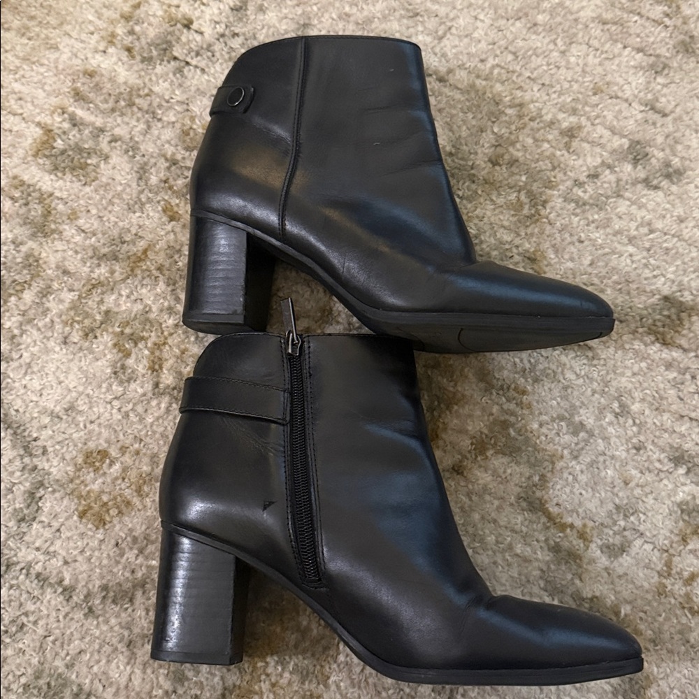 Franco Sarto Women's Ilaria Ankle Boot Sz 8 Black Leather - Picture 10 of 12